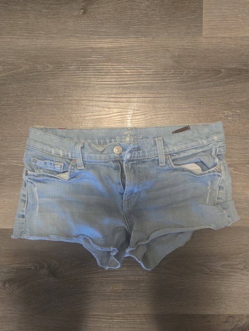 7 For All Mankind Light Blue Denim Cutoff Shorts Short Size 27